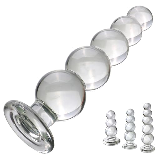 Rxuakoy 3,5 Cm/4,0 Cm/4,5 Cm Di Diametro Del Butt Plug in Vetro Dildo Anale Di Vetro Di Grandi Dimensioni Palla Anale Cristallina Dilatatore Anale Giocattoli Sessuali Per Coppie,Clear/l
