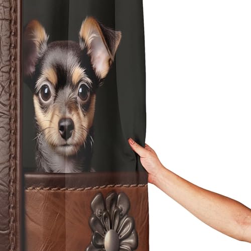 Rideau de douche anti éclaboussures motif chien marron polyester - 3
