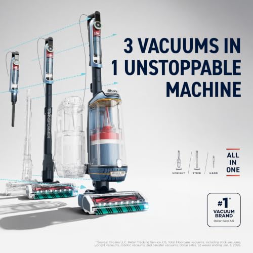 Image of Shark PowerDetect Transformer Upright Vacuum, Midnight Steel, LX5002 | With DuoClean Detect, Reveal Technology, and Self-Cleaning Brushroll