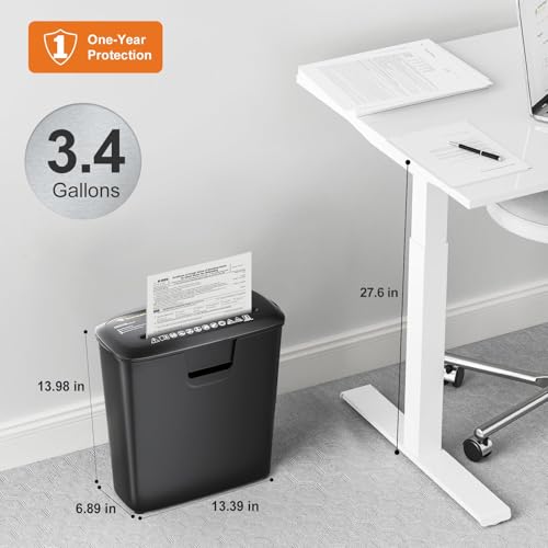 Bonsaii Paper Shredder for Home Use, 8-Sheet StripCut Home Office Shredder, CD/Credit Card Shredder Machine with Overheat Protection, 3.4 Gallons Wastebasket image 8