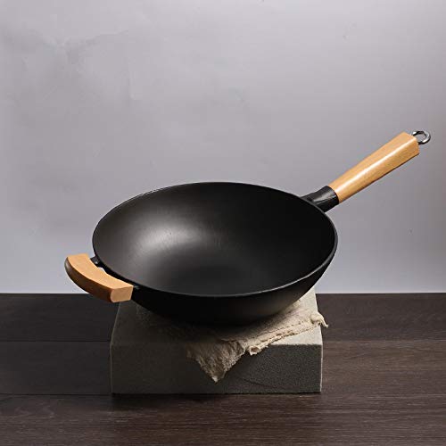 Master Star Wok de Hierro Fundido con Tapa de Madera miniatura 3