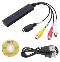 Kryolithm VHS auf USB 2.0 Video Grabber, VHS Digitalisieren Gerät Konverter, 1080P Video Capture Device, Audio Video Grabber Konverter für Mac, Windows 2000, XP, WIN7/8/10/11, Vista