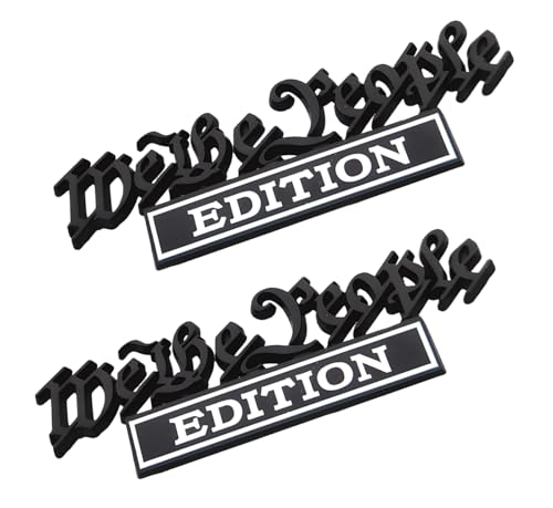 Image of Pair Set We The People Edition Metal Emblem 3D Badge Decal Fits for Universal Vehicle, Car, Truck, SUV Decoration (Black White)