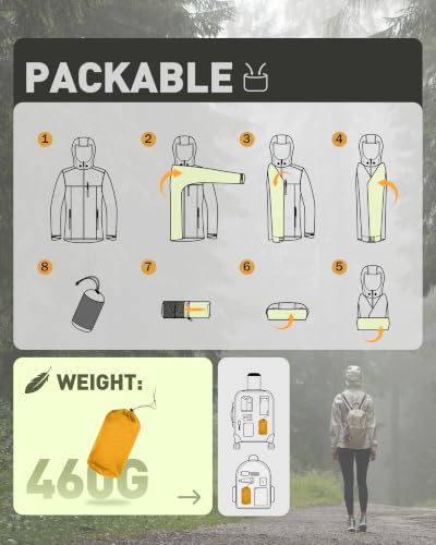 Image of 33,000ft Packable Rain Jacket for Women Waterproof Raincoats with Hood