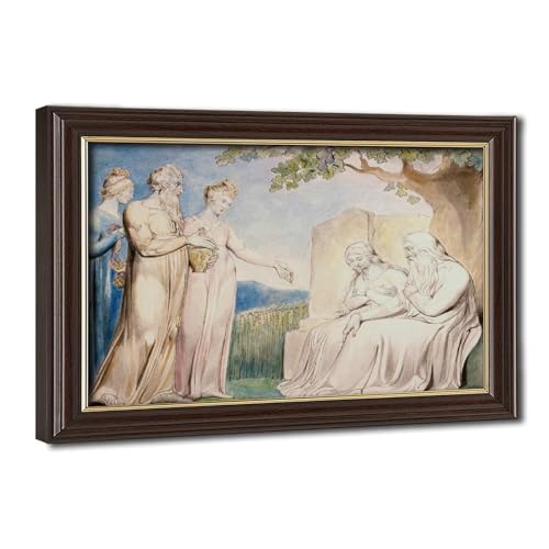 Impression sur toile Job Accepting Charity William Blake cadre suspendu 20x30 cm