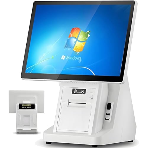 Caja registradora inteligente de doble pantalla, sistemas POS, monitor de caja de 15,6 pulgadas, CPU I5, para comercios minoristas, restaurantes y pequeñas empresas.