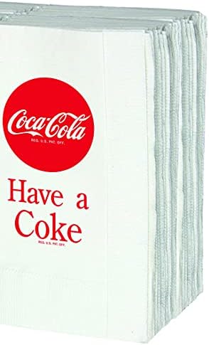 Tablecraft CC380 Coca-Cola Logo Printed Napkins, Full, Red