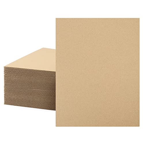 Image of Mat Board Center, 50 Corrugated Cardboard Sheets 8.5x11 Inches Flat Card Board Inserts for Packing, Shipping, Mailing, DIY Crafts