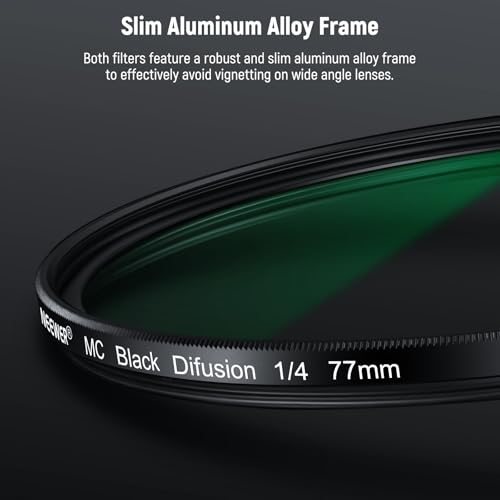 Filtre CPL 77mm en verre optique et diffuseur brume noire de précision - 7