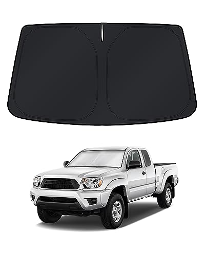 KUST Windshield Sun Shade for Toyota Tacoma 4 Door 2005-2013 2014 2015 Window Accessories Sunshade Sun Visor Protector Foldable Block UV Rays