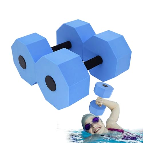 Paquete de 2 mancuernas acuáticas de EVA | Pesas flotantes flotantes para natación, aeróbicos acuáticos e hidroterapia | Equipo de fitness acuático (agarre antideslizante, diseño duradero, uso en