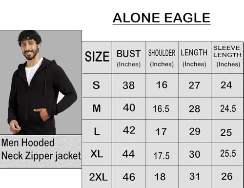 Image of Cotton Fleece Full Sleeve Regular Fit Hooded Neck Zipper Jacket for Men