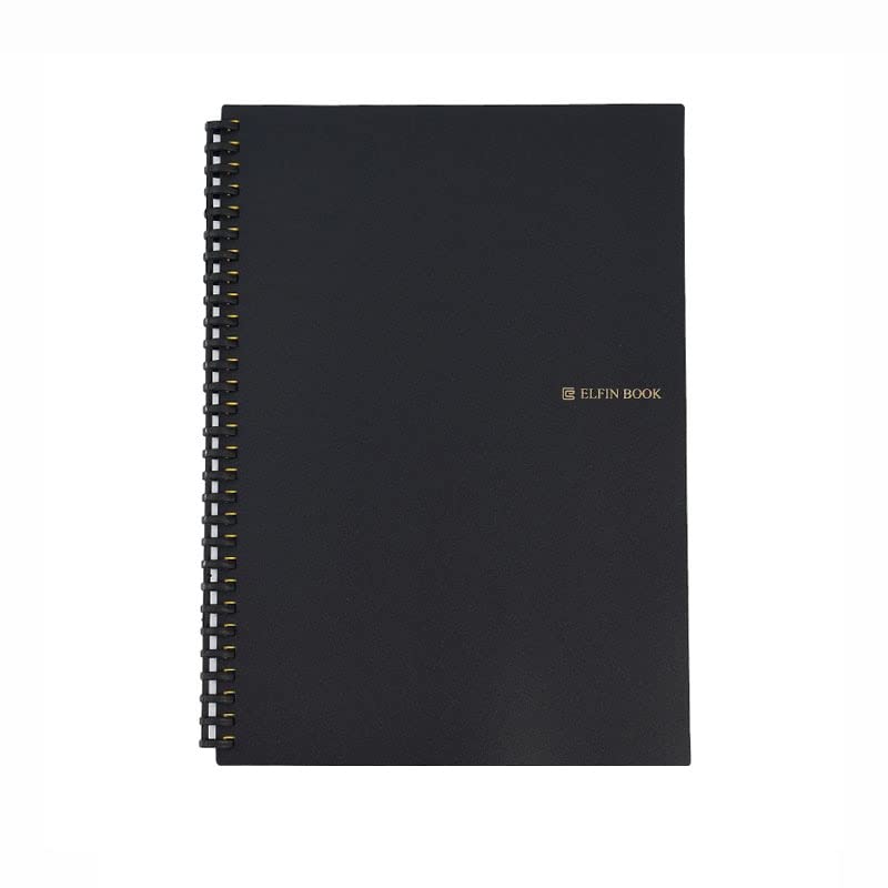 OUMIFA Journal Book Elfinbook Smart Reusable Erasable Spiral A5 B5 Notebook Paper Notepad Journal Drawing Painting Pocketbook Like Rocketbook (Color : Black, Size : B5 17.6x25cm 60 Page)