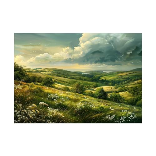 Impression sur toile paysage vallonné 60x80cm poster sans cadre