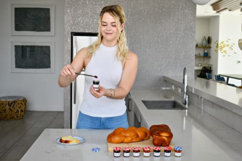 Gift Box Of 8 French Gourmet Preserves, 1 Oz. Mini Jars (4 Each Of Strawberry & Raspberry) #TOP3