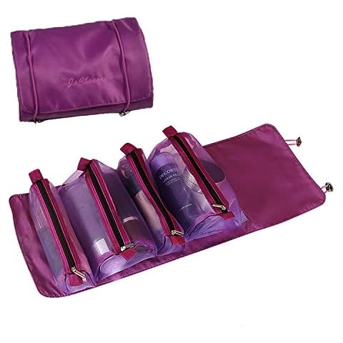 Solaud Foldable Portable Multi-pocket Cosmetic Bag Travel Storage Bag Mesh Roll Up Cosmetics Daily Necessities Cosmetic Bag Cover