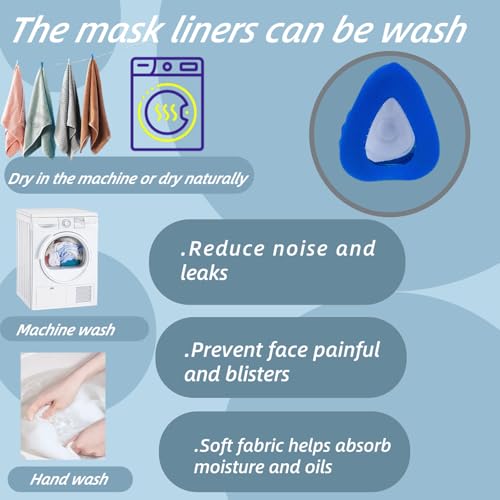 Image of Ice Feel CPAP Mask Liners, Small, Blue, 4 Pack | Compatible with F20 Full Face Masks, Silky Comfort Covers, Seal Mask Cushion, Improve Wearing Comfort