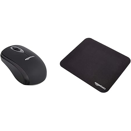 Amazon Com Amazon Basics Wireless Mouse With Nano Receiver And Mini Gaming Mouse Pad Black Electronics