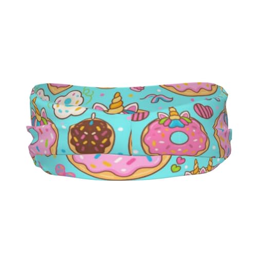Boys Girls Sports Sweat Bands, Boho Style Long Head Band for Yoga Travel Spa, Cool Cute Unicorn Donuts Art Headdress Hair Accessories3