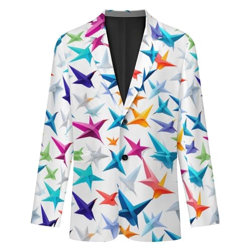 Paper Swallow Birds Men's Casual Blazers Slim Fit Sport Coats Blazer Two Buttons Suit Jacket for Work Party4
