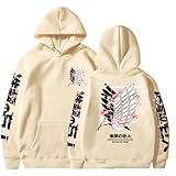 Satdflie Anime Ataque a los Titanes Suéteres Levi Ackerman Pullover Alas de la Libertad Impresión Unisex Manga Larga Sudadera con Capucha, Casual Harajuku Suéteres Cómodos, Color/13, L