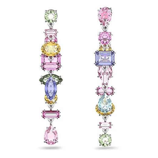 SWAROVSKI Gema drop earrings, Multicolored, Rhodium Finish