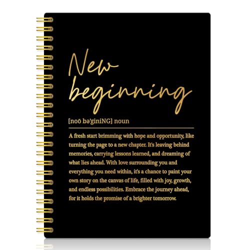 XQLZY Inspirational Black Gold Spiral Notebook
