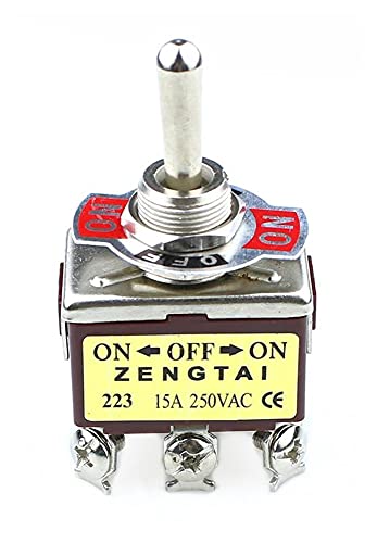 Interrupteur à bascule E-TAN223 inverseur 6PIN 250VAC 15A marron
