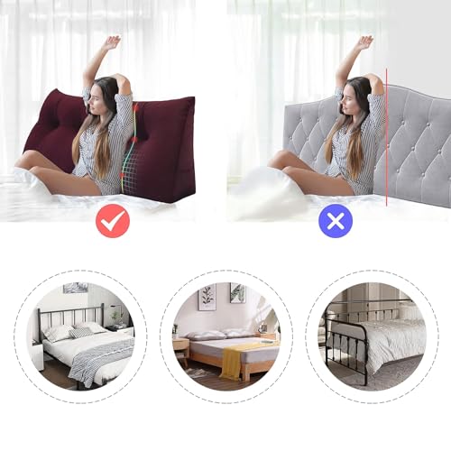 Coussin de lecture triangulaire dossier lit canapé lavable - 4