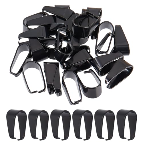 SUNNYCLUE 1 Box 30Pcs Stainless Steel Pendant Bail Pinch Bails Black Snap on Bails Silder Pendant Clasps Ice Pick Pinch Bail Dangle Charm Beads Clasps Pendant Connectors for Jewellery Making Findings