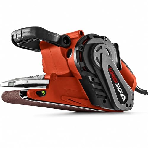 Lumberjack Electric Belt Sander 1010W 76 x 533mm 6 Speed Variable Control Heavy Duty Wood & Metal Belt Sander for Wood Ergonomic Design with Dust Collection Includes 3 Sanding Belts