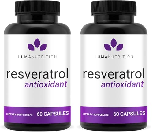 Image of Luma Nutrition Pure Resveratrol Supplement - Antioxidant - 60 Capsules (Pack of 2)