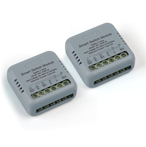 MOES Mini Interruptor de Luz Inteligente, Módulo Zigbee, Requiere cable Neutro y Puerta de enlace, Control de APP compatible con Alexa、Google Home