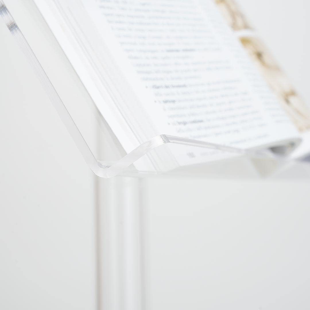 Danieli | Espositore Pubblicitario da Terra a Leggio con Reggilibro Formato A3 Orizzontale Aperto. Espositore Completamente in Acrilico Trasparente per Brochure, Depliant, Cataloghi e Menu