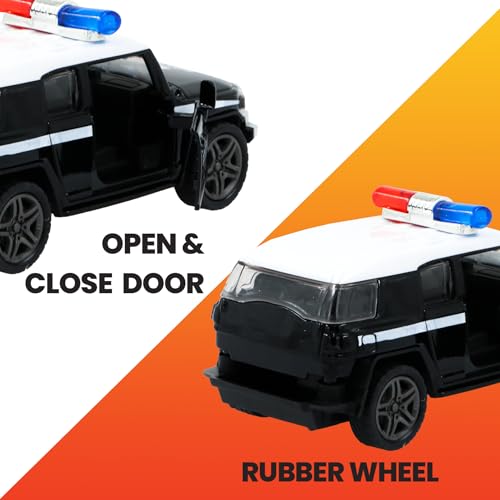 Image of GENIE'S TOY BUS 1:32 Scale Pullback Die Cast Police Jeep I Premium Alloy Metal Diecast Police Jeep I Diecast Metal Pullback Police Jeep for 3+ Year Kids