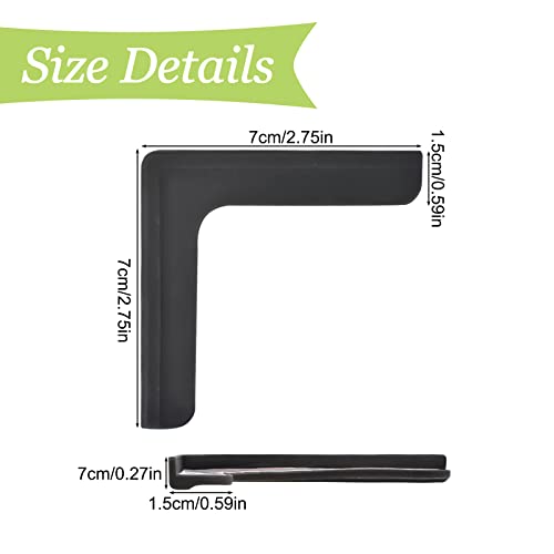 Image of Window Corner Guards, 8Pcs L-Shaped Window Corners Protectors Self Adhesive Silicone Bumper Anti-Collision Table Corner Protectors for Protecting Window Furniture Edge (Black)