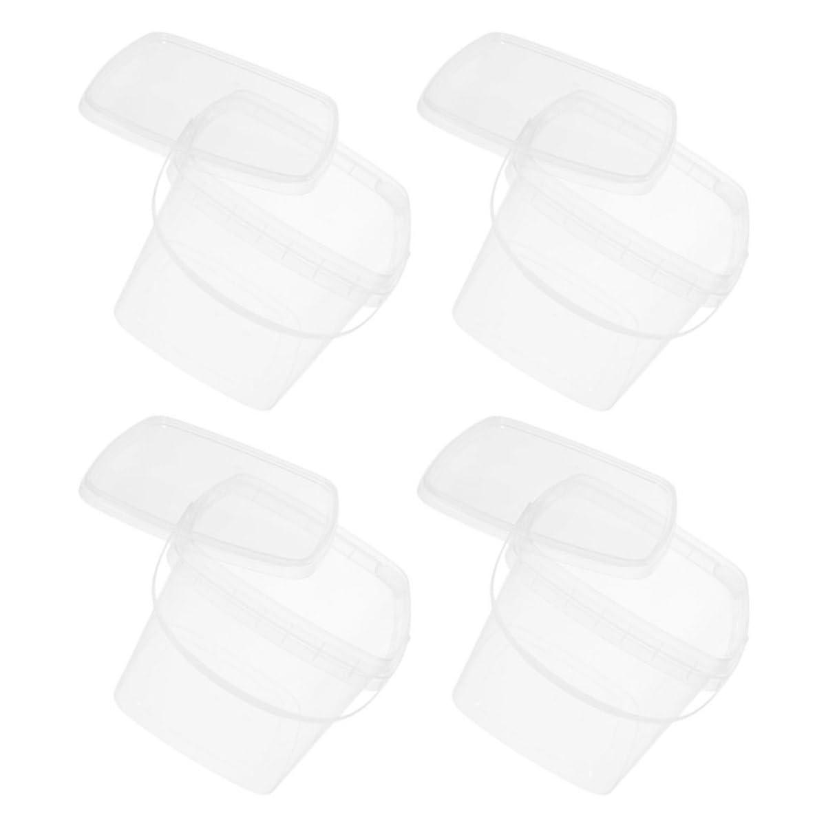 SOLUSTRE Cubo de Plástico Cuadrado Pp, 4 Unidades, Apilable y Portátil