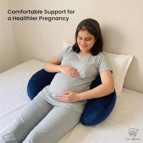 Image of MYARMOR Pregnancy Pillow | Dual Pregnancy Wedge Pillows for Back & Belly Support | Adjustable Butterfly Design | Travel-Friendly Pregnancy Pillow