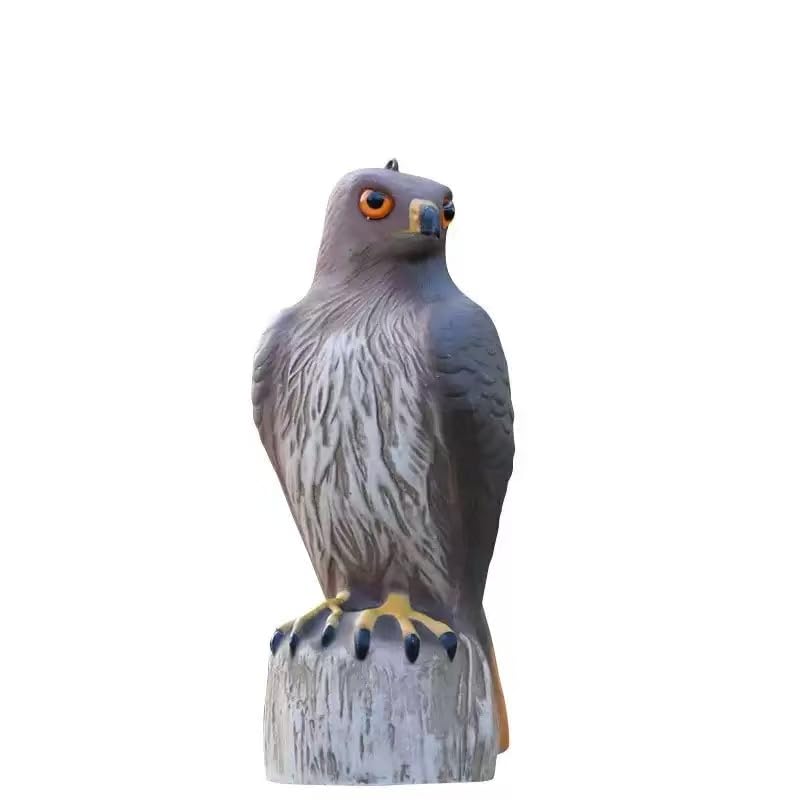 WSSH rotfuchslastadler aus Plastik - lebensechter vogelschreck für taubenabwehr Balkon und Specht abwehr fassade - handbemalt und handgefertigt als deko oder gartenfigur - 17x15x43 cm