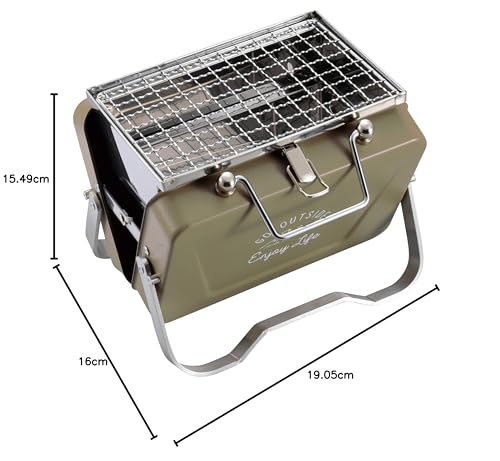 キャプテンスタッグ(CAPTAIN STAG) バーベキューコンロ グリル V型 卓上グリル B6型 カーキ モンテ UG-79 13枚目