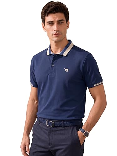 Image of Men's Polo - FYLTR Men's Regular Fit Polo T-Shirt with Contrast Tipping Collar - 100% Cotton | Soft Handfeel | Casual T-Shirts for Men