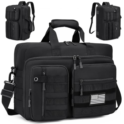 Tactical Laptop Bag with Hidden Backpack Straps