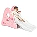 COSTWAY Scivolo per Bambini, Scivolo Multifunzione, Giocattolo Bambini per Casa e Giardino, Struttura Stabile (Rosa)