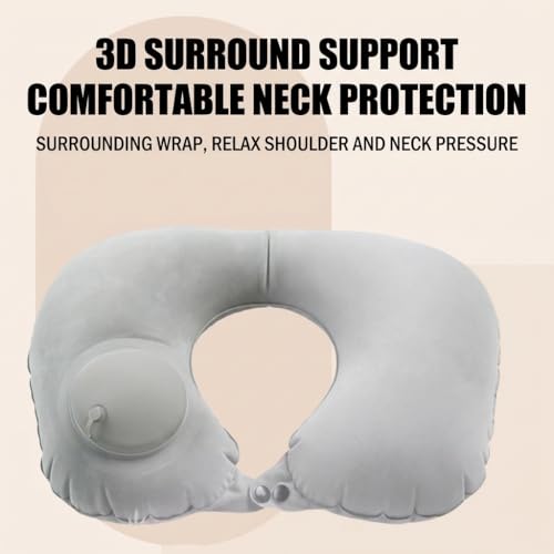 Almohada inflable cuello U tamaño grande portátil miniatura 4