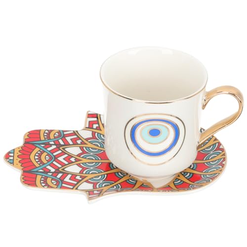 Tasse à café céramique BESTYASH motif œil bleu lot de 2 mugs - 3