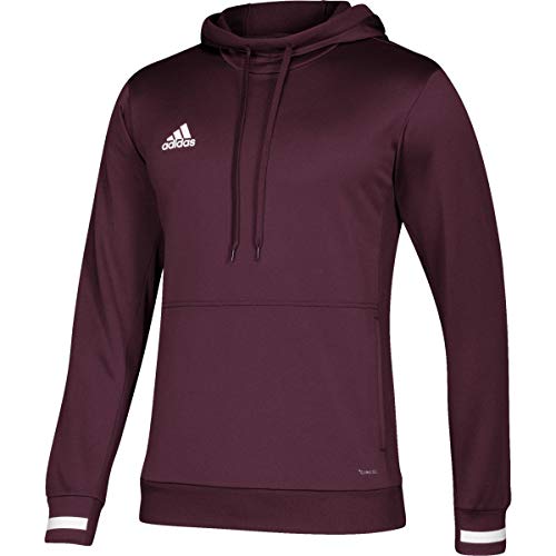 adidas Male Team 19 Hoodie , Maroon White , S