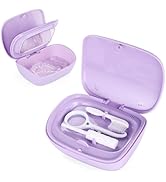 Double Layer Retainer Case With Mirror, Retainer Holder With Remover Tool And Cleaning Brush With...
