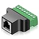 RJ45 Schraubklemmenadapter, CCTV/DVR Ethernet Verbindungsstück, RJ45 Weibliches Jack zu 8 Pin Schraube, Kompatibel mit Cat7, Cat6, Cat5, Cat5e Netzwerken