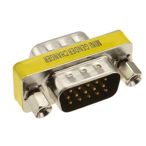 Image of VGA SVGA HD15 Male to Male Mini Gender Changer Coupler Adapter (3 Pieces) VGA M /M