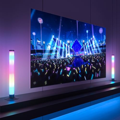 Image of MIHEAL 360 RGB Light Bars LED TV Backlight with DIY Music Sync Modes Smart Bluetooth Control, 8 Scene Modes Color Light Bar for Room Decoration, Gaming, PC, TV